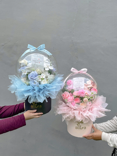 bunga mawar pink muda Globe Bloombox