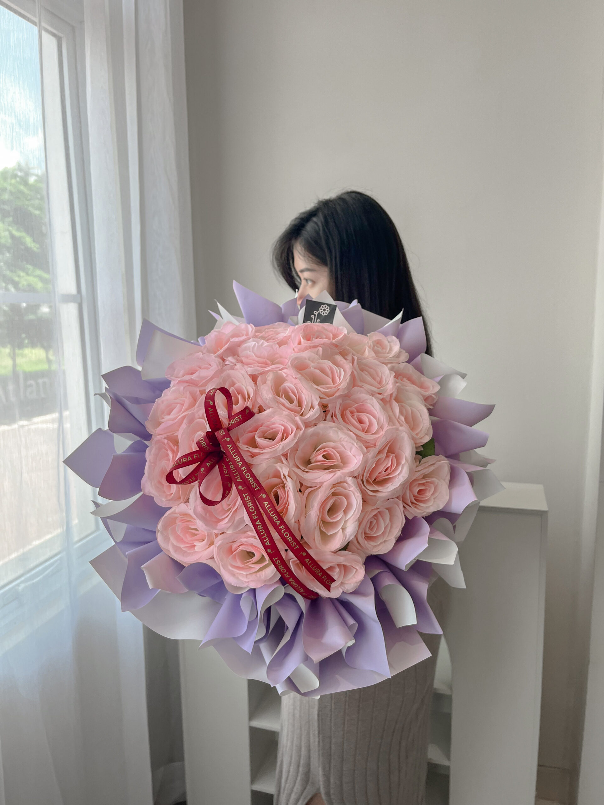 hadiah valentine bunga mawar pink