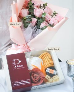cheese platter dan flowers