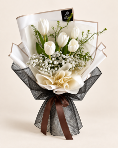 5 tulip putih